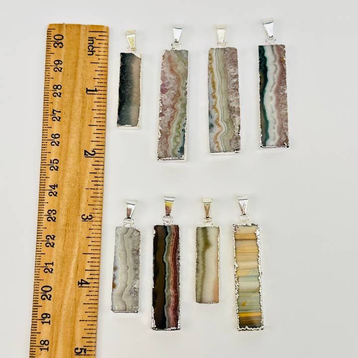 Rock Paradise - Wholesale Individual Charm/Pendant - Amethyst Slice Crystal Pendant with Silver Edges6