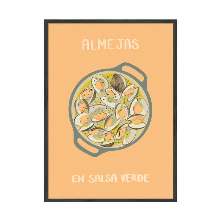 Fresh Clams Seafood Illustration | Almejas Wall Art for wholesale by Places & Spaces Art Co. Travel Prints