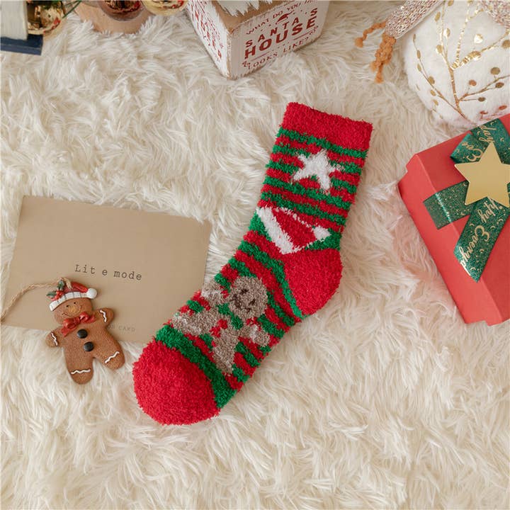 ACCITY - Wholesale Socks - Women's - CHRISTMAS ELK CORAL VELVET SOCKS_CWMS033911