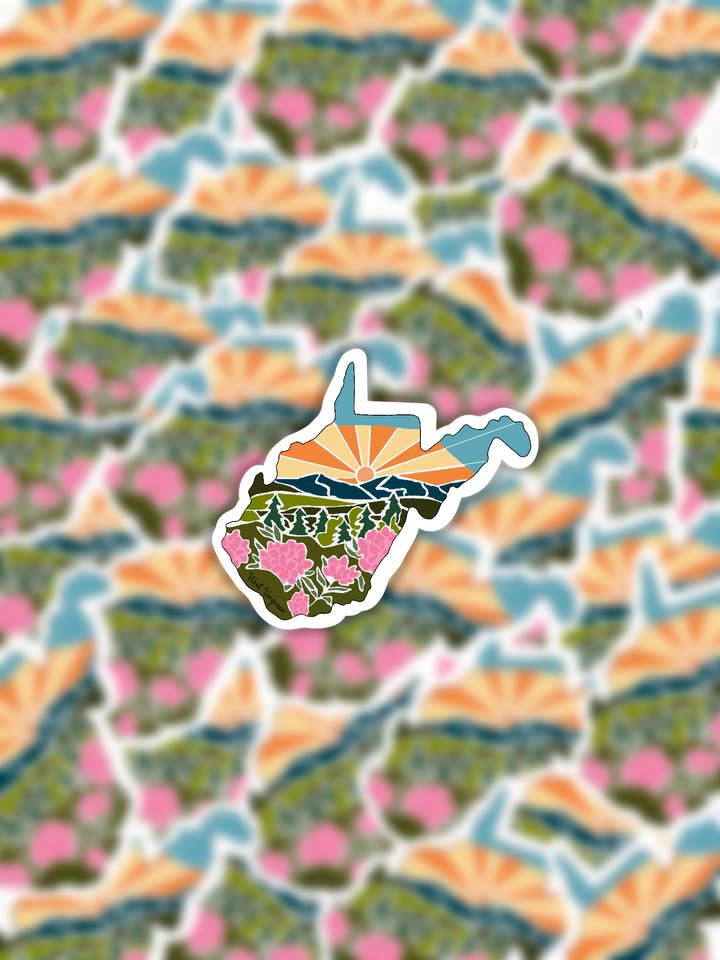 Pegatina del estado de Virginia Occidental para venta al por mayor de CreationsByMaddied