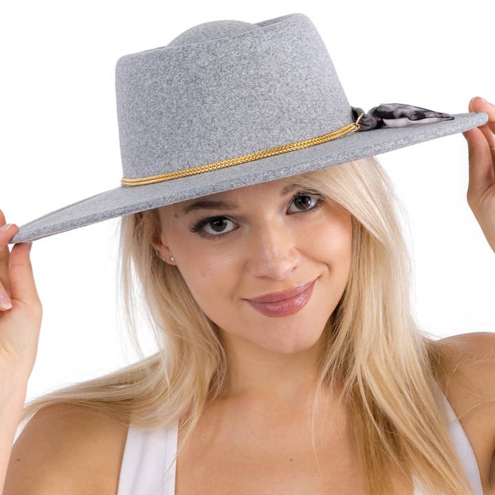 Cap Zone – Großhandel Fedora-Hut – Damen – Lux Ribbon Rancher-Mütze aus goldener Bolero-Kunstwolle17