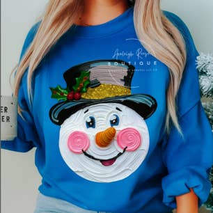 Trendy Chic Apparel LLC - Wholesale Graphic Sweatshirt - Women's - Jolly Snowman (Faux Painted) Sweatshirts & T-Shirts  1