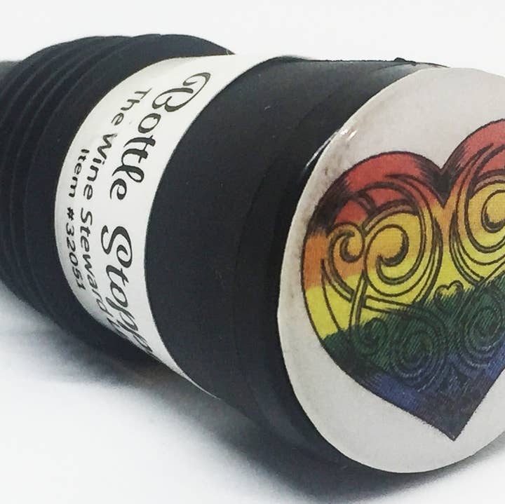 Rainbow Heart Bottle Stopper for wholesale by The Wine Steward LLC