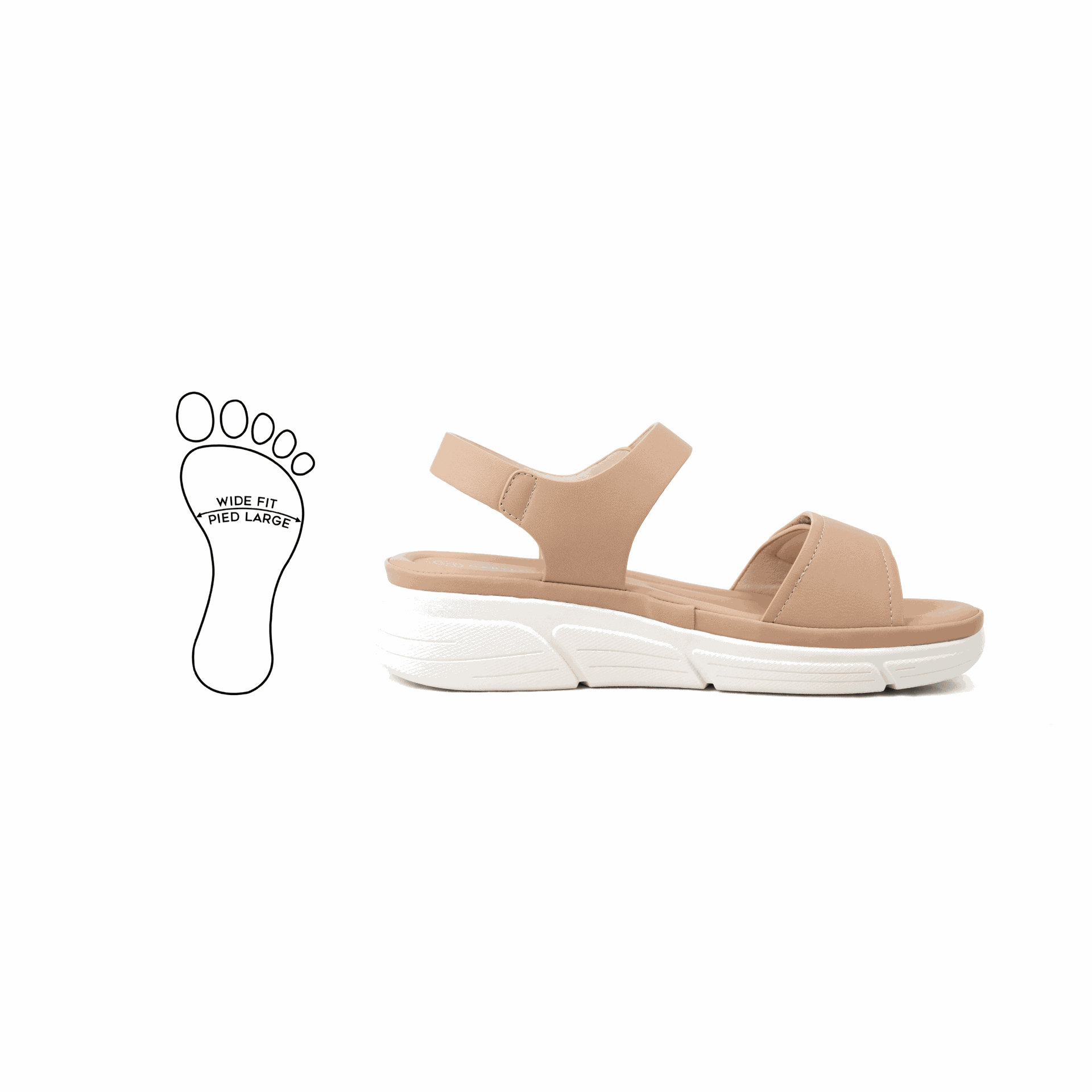 Gabylou - Wholesale Sandals - Women's - Adjustable Wide Fit Sandals H - Model Mia12