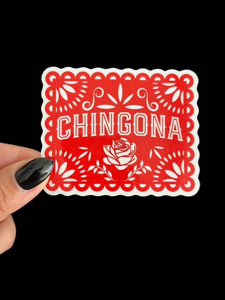 Chingona (red) Vinyl Sticker for wholesale by I Will Cut You Creations