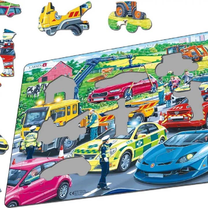 Puzzle éducatif pour enfants 26 pièces de véhicules de sauvetage pour la vente par Springbok Puzzle