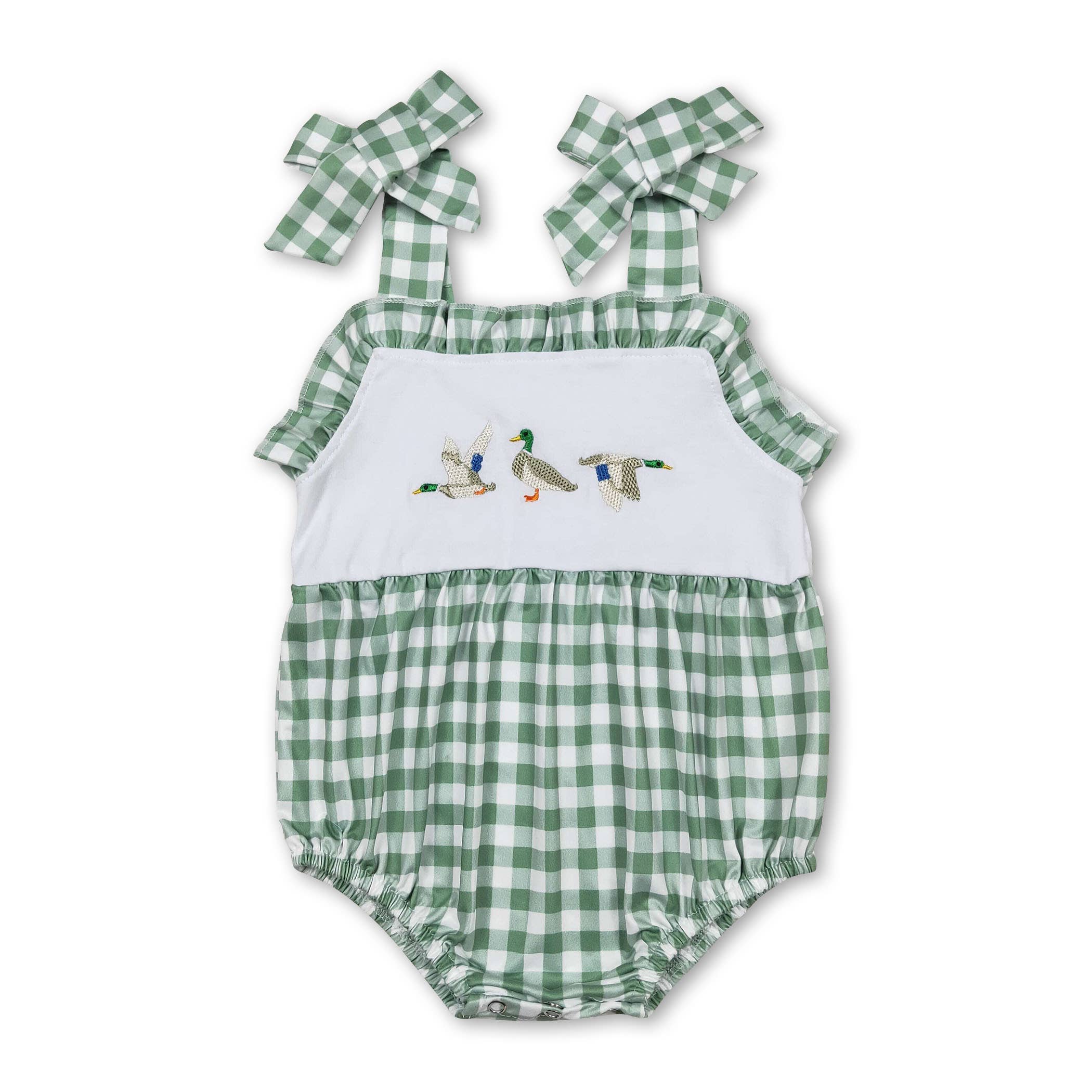 Yawoo Garments - Wholesale Bodysuit (Non-Footed) - Baby - Green plaid sleeveless duck baby boys summer romper1