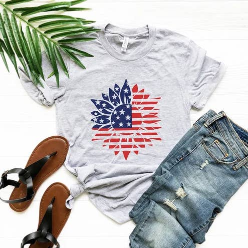 America Sunflower T-Shirt for wholesale by VibeClothing