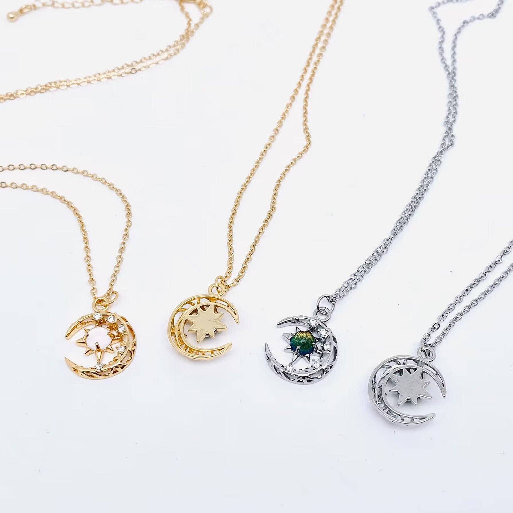 Mio Queena - Wholesale Pendant/Charm Necklace - Fantastical Crystal Star Moon Pendant Necklace - MS4