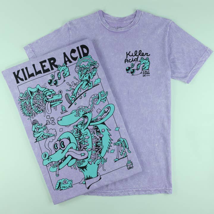 Dog Daze Purple T-Shirt for wholesale by Killer Acid