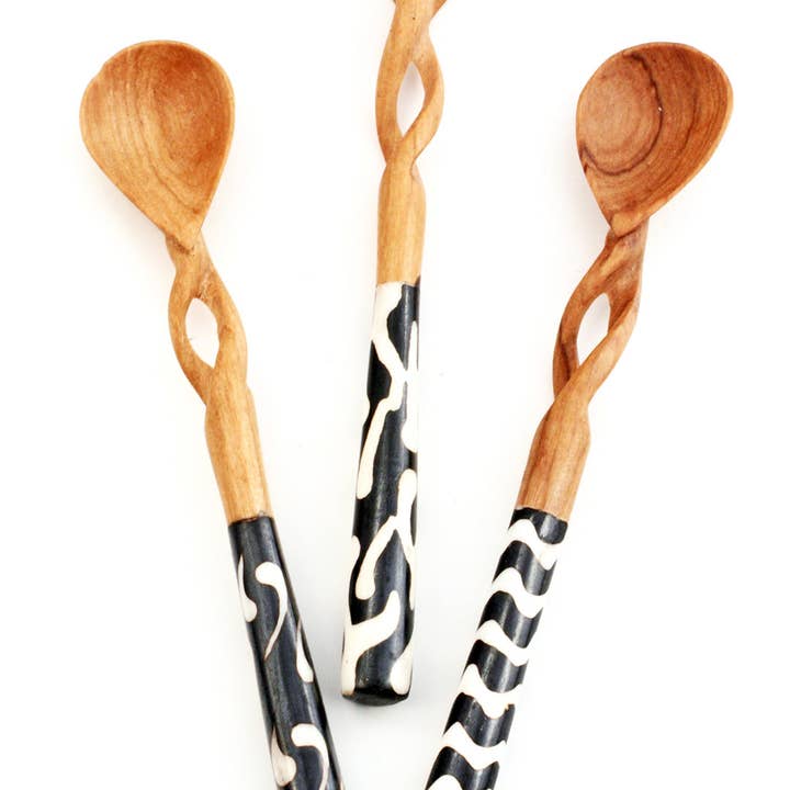 Swahili | AFRICAN MODERN - Wholesale Table Spoon (Cutlery) - Hand Carved African Twisted Sugar Spoon