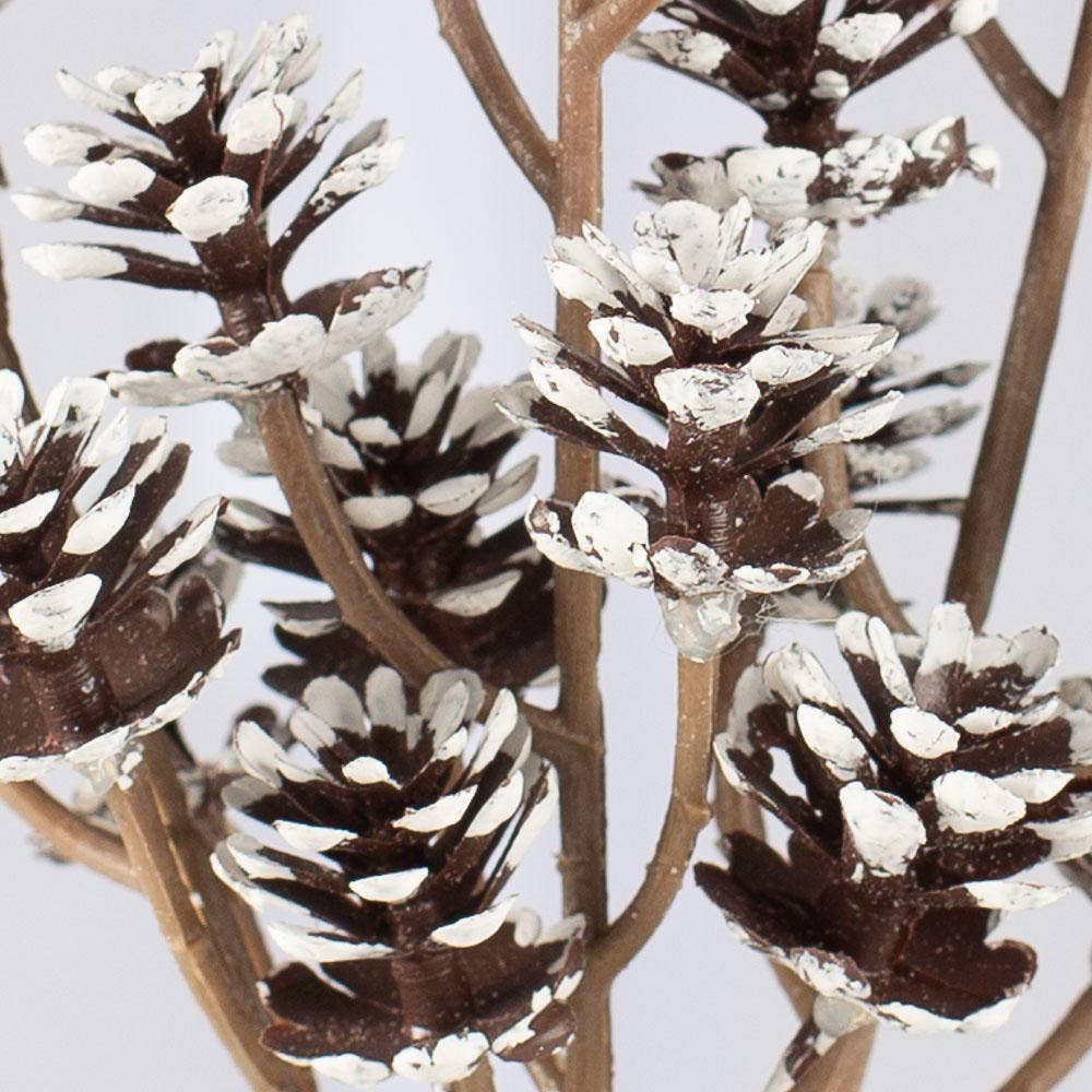 Factory Direct Craft - Wholesale Christmas Decoration - 9-1/2" Mini Snowy Pinecone Stem1