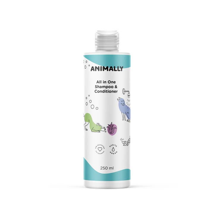 All in One Shampoo & Conditioner 250ML for wholesale by ANIMALLY - Taking care of your pet's health -