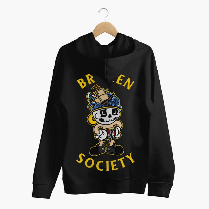 Zerbrochener Benny Hoodie (Unisex) für den Großhandel von Broken Society
