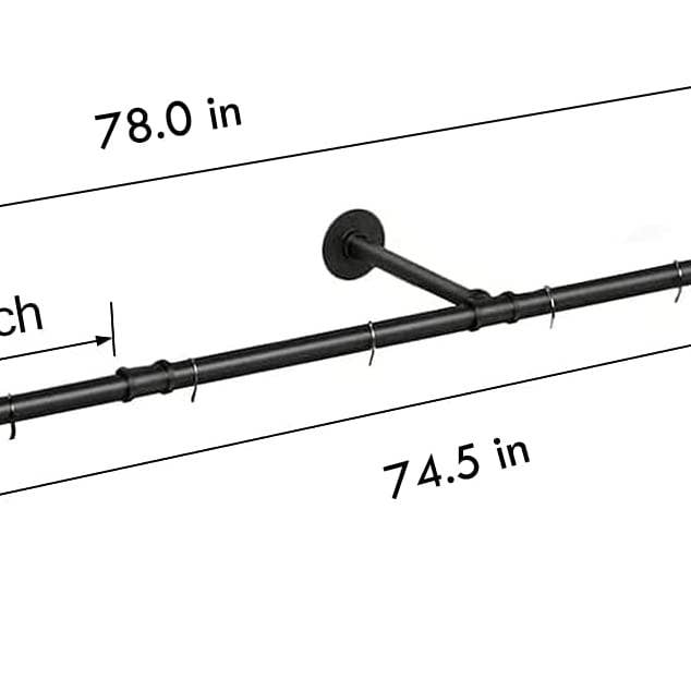 SERENITA - Wholesale Coat Rack - Industrial Pipe Clothing Rack Hanging Rod Wall Mounted 74.5"