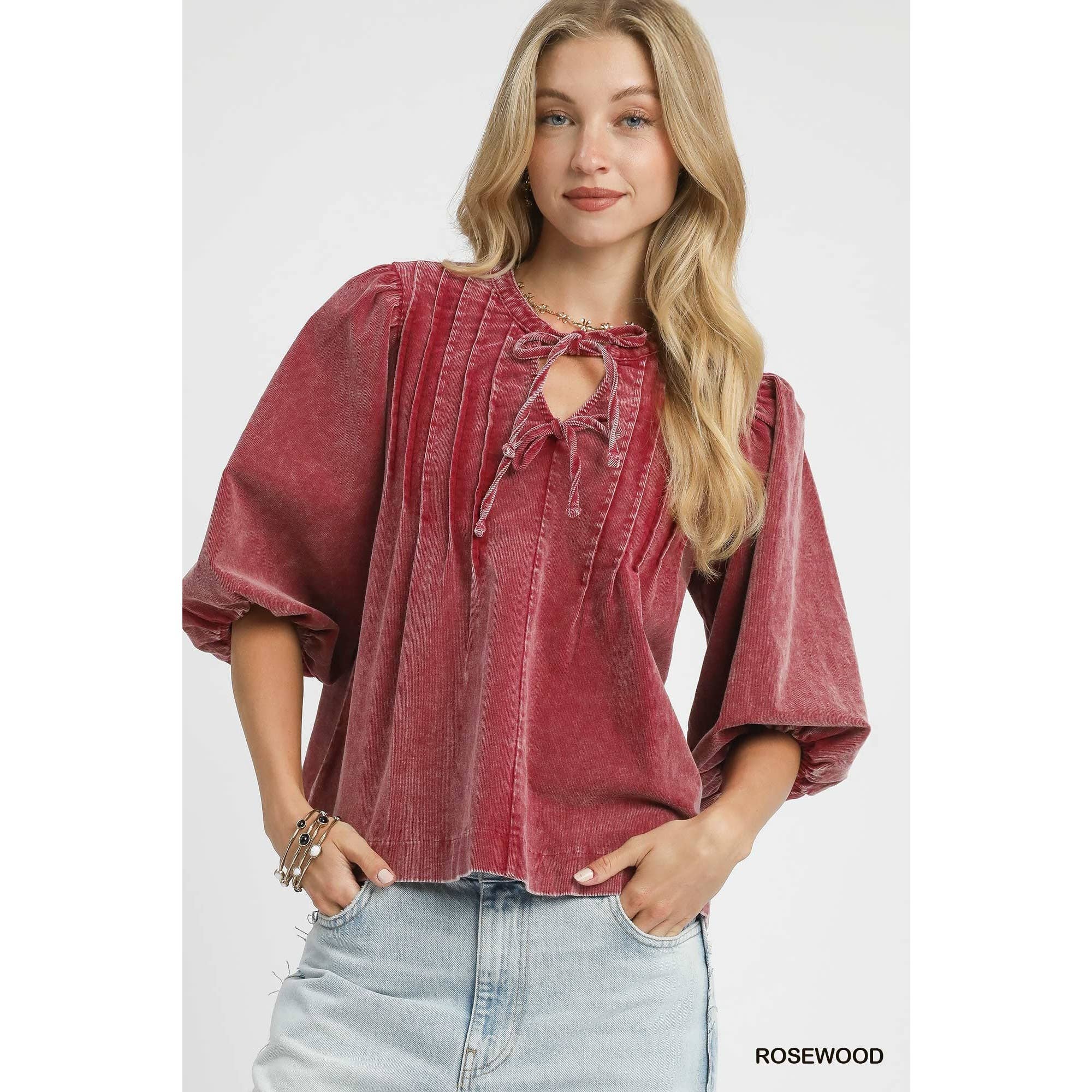 STYLE USA - Wholesale Tuniek - Dames - Corduroy blouse met pofmouwen10