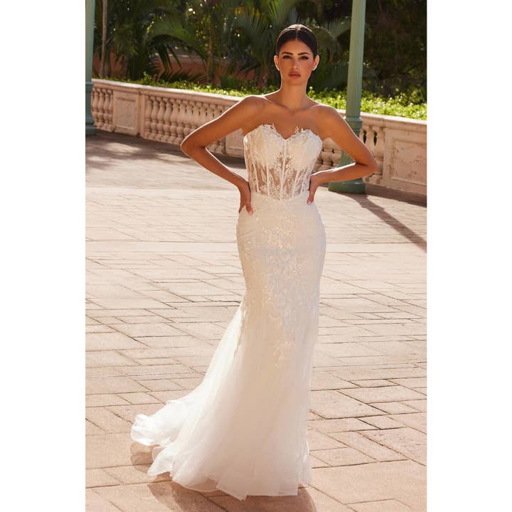 Robe corset en dentelle transparente brodée Sweetheart - JQ1038 pour la vente par Noxanabel