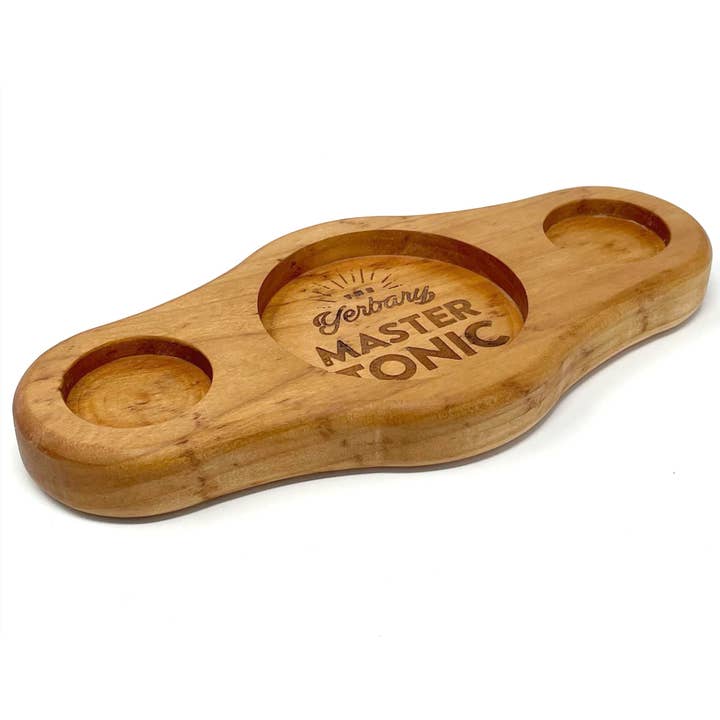 Master Tonic Bottle And Measuring Glass Tray for wholesale by The Yerbary, Master Tonic/"Fire Cider"