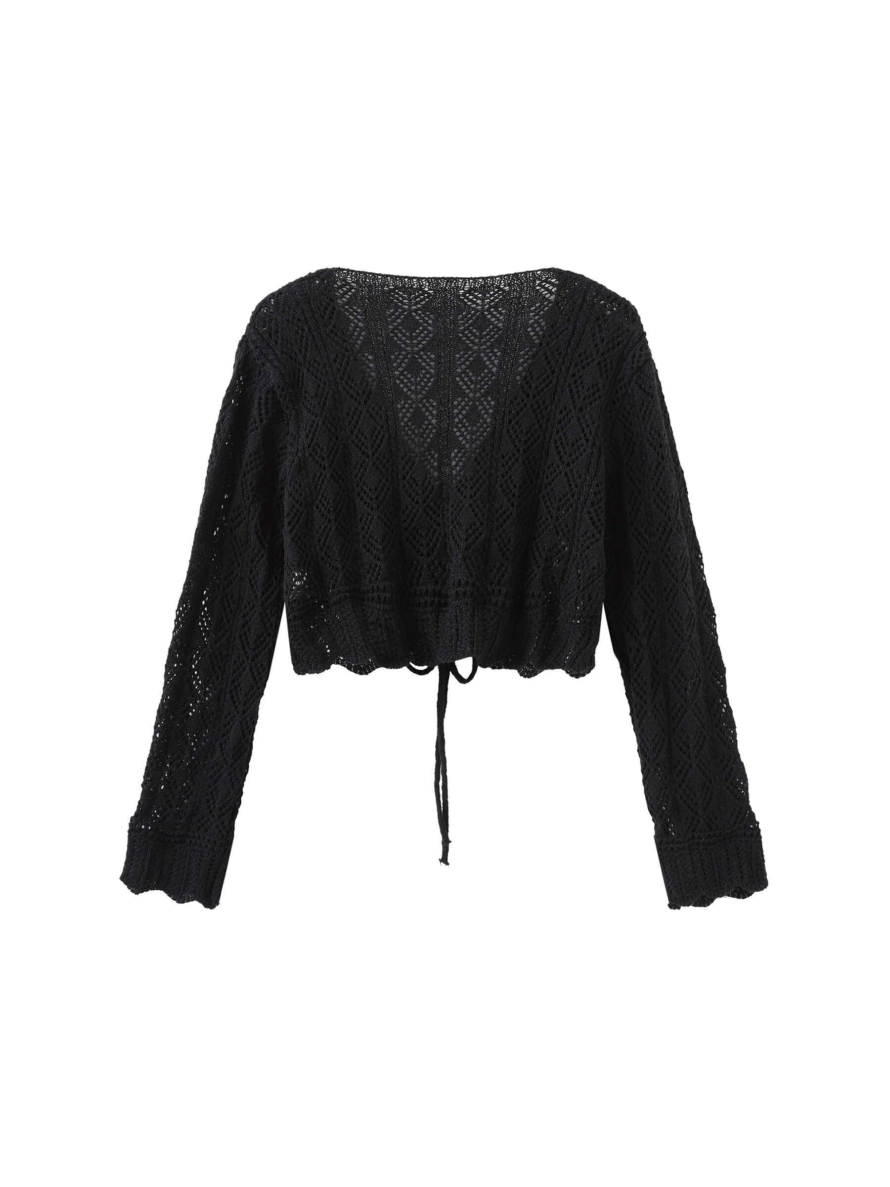 CUBIC - Vente Haut en maille – femme - Haut en maille fine à col en V et cordon18