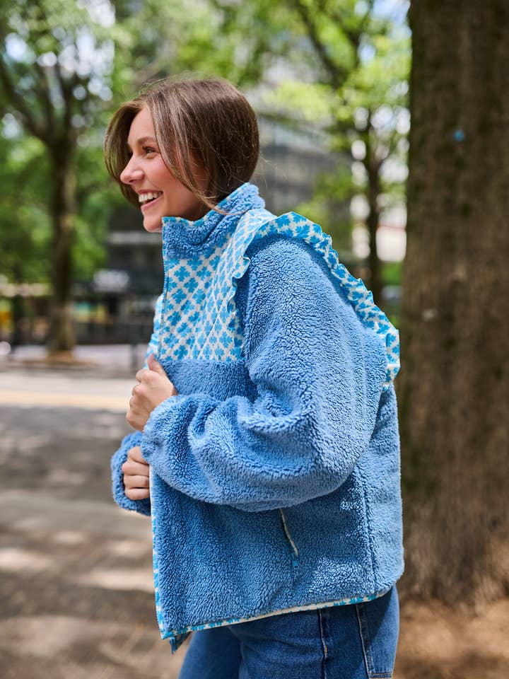 Brooks Avenue - Wholesale Jacket - Women's - Isabella Sherpa Jacket - Blue Clover10