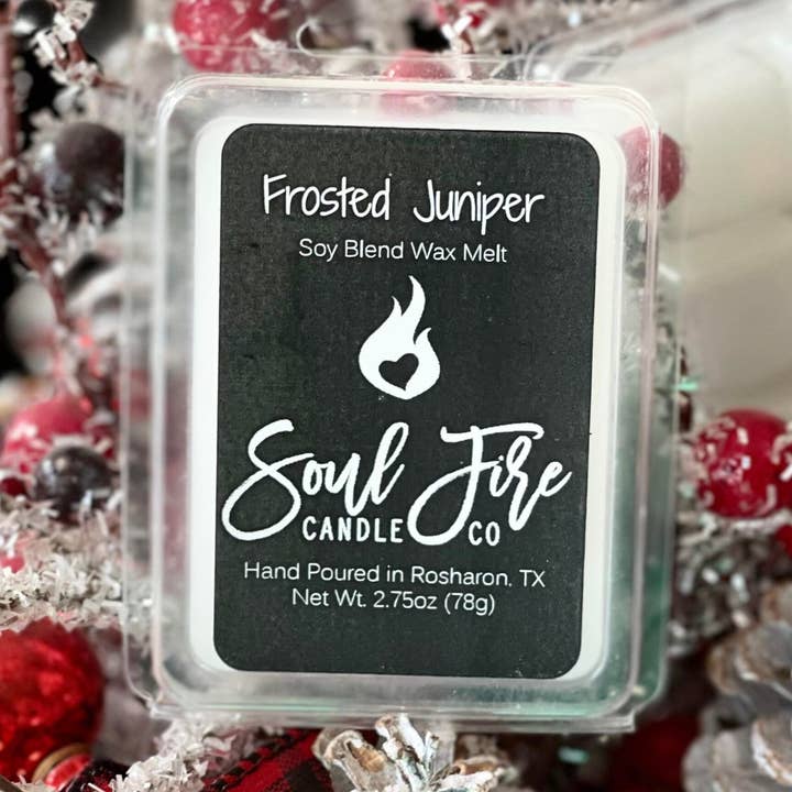 Frosted Juniper Wax Melt for wholesale by Soul Fire Candle Company