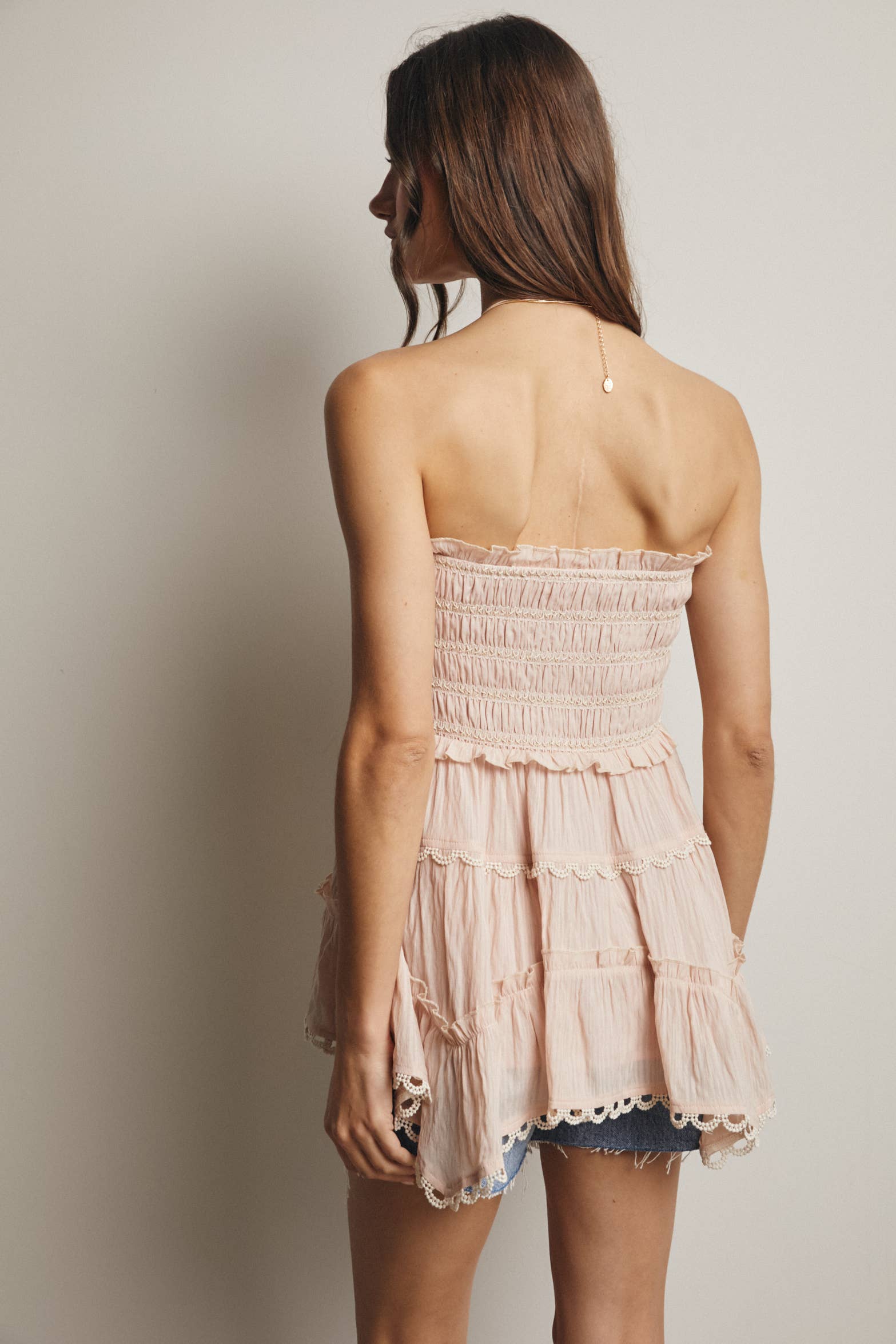 Forte - Wholesale Skirt - Women's - Smocked Ruffle Convertible Skirt/Top FSK000844