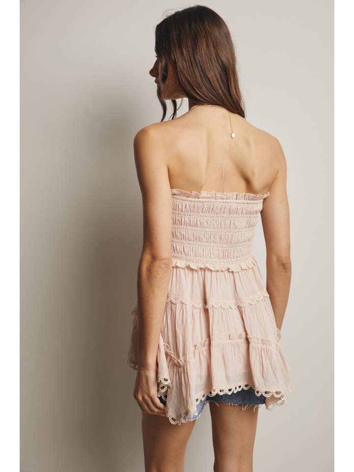 Forte - Wholesale Skirt - Women's - Smocked Ruffle Convertible Skirt/Top FSK000844