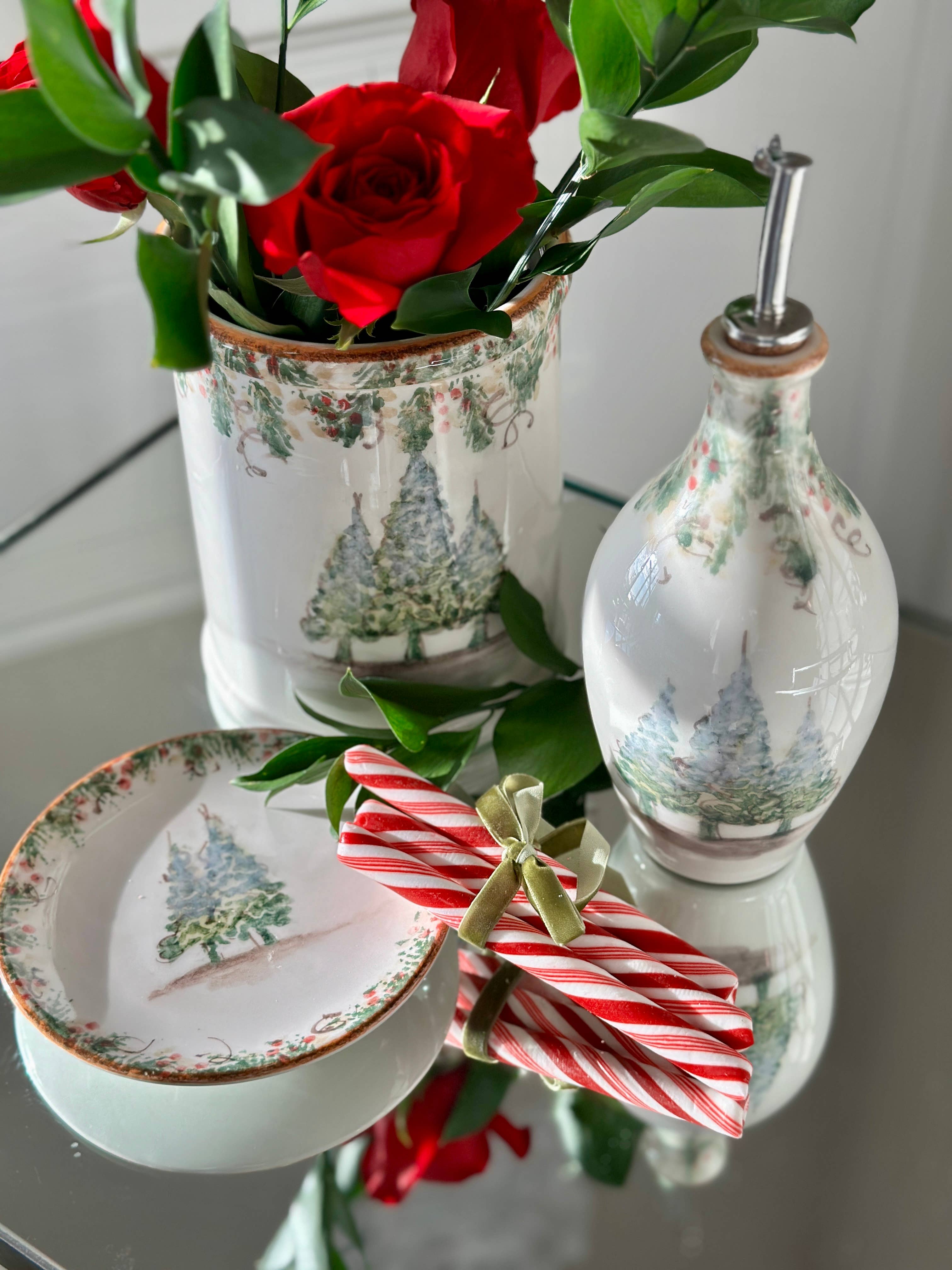 Arte Italica & Crown Linen Designs – Großhandel Öl-/Essigspender – Natale Ölflasche4