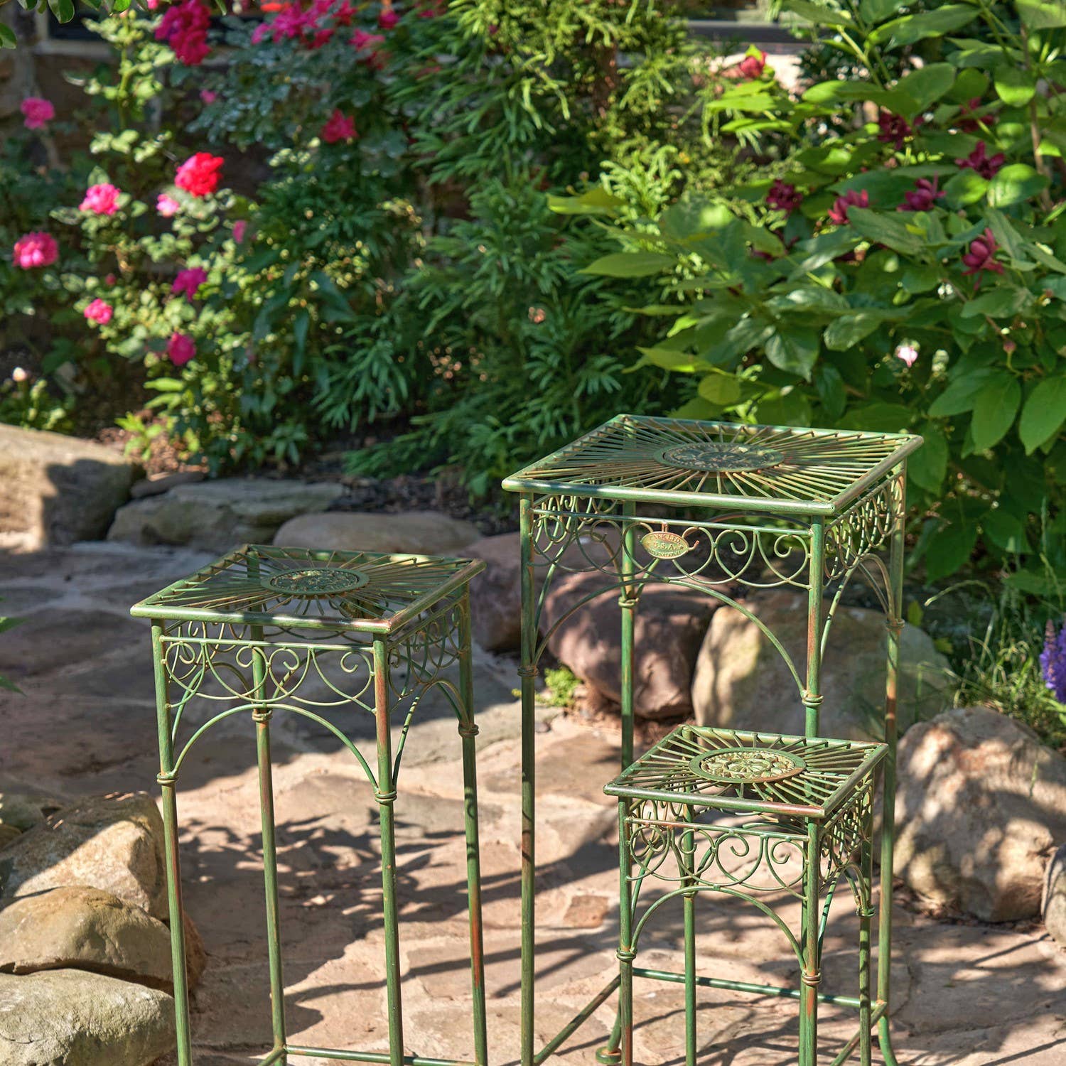 Zaer Ltd. International - Wholesale Plant Pot Stand - Copenhagen 1843 Square Plant Stand Tables - 3PC/Set -Options17