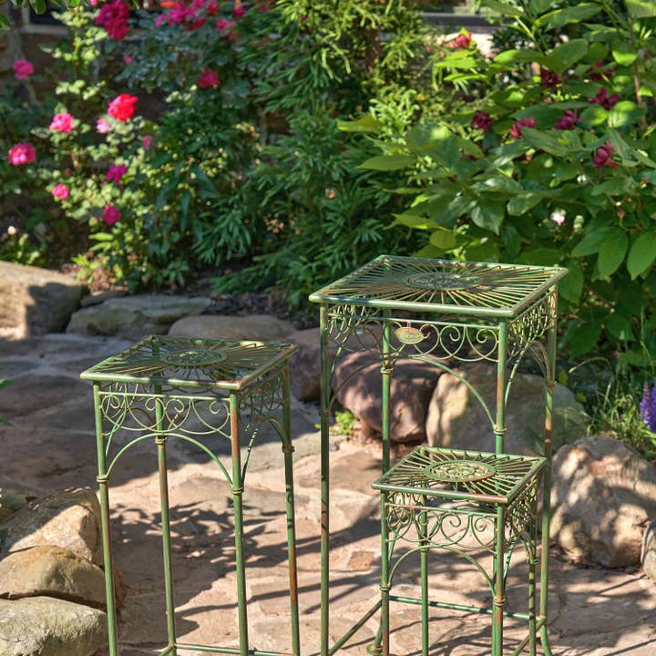 Zaer Ltd. International - Wholesale Plant Pot Stand - Copenhagen 1843 Square Plant Stand Tables - 3PC/Set -Options17