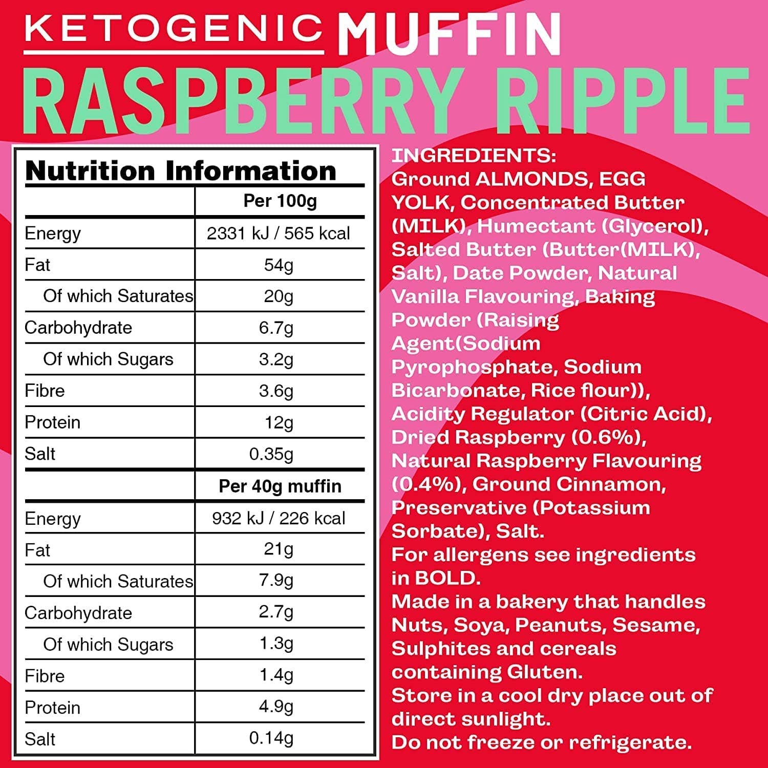 Fatt – wholesale Snack bar – Fatt Raspberry Ripple Keto Muffin (10 x 40g)2