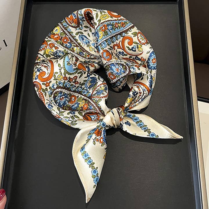 100% Silk Floral Scarf, Square, Versatile, Gift_CWASC0544 for wholesale by ACCITY