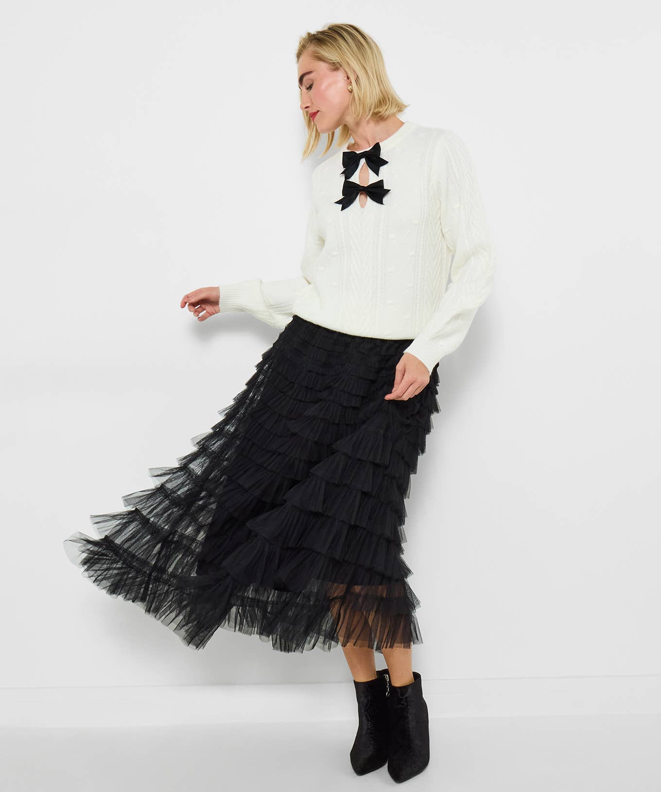 Black Penelope Tulle Tiered Skirt for wholesale on Faire4
