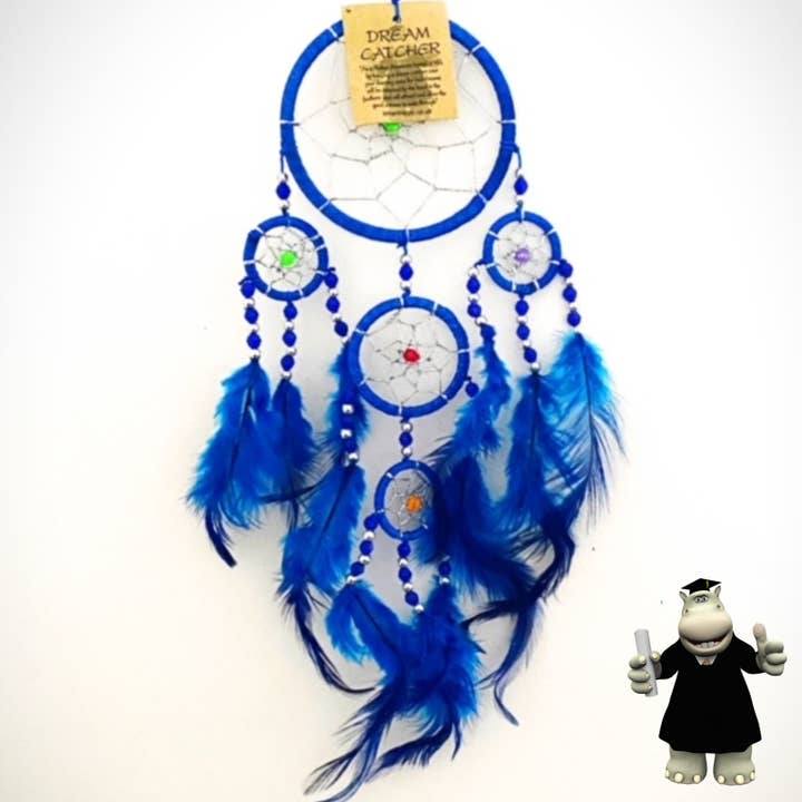 BLUE SILVER BEADED DREAM CATCHER for wholesale by The Perfect Gift Shop UK Limited