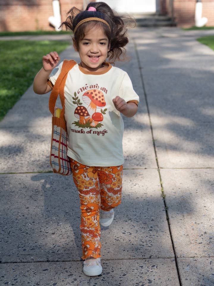 Strawberry Jam Kids - Wholesale Pants - Kids - 70s Flower Power Jersey Knit Bell Bottoms Kid Fall Winter
