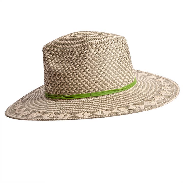 American Hat Makers - Vente Chapeau de paille – femme - Chapeau de soleil en paille style safari bicolore - modèle Eppie