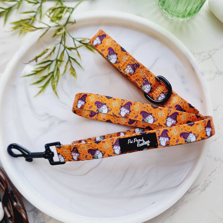 Trick Or Treat Harry Halloween Spooky Dog Lead - Reversible (Autumn) for wholesale by Pet Pooch Boutique