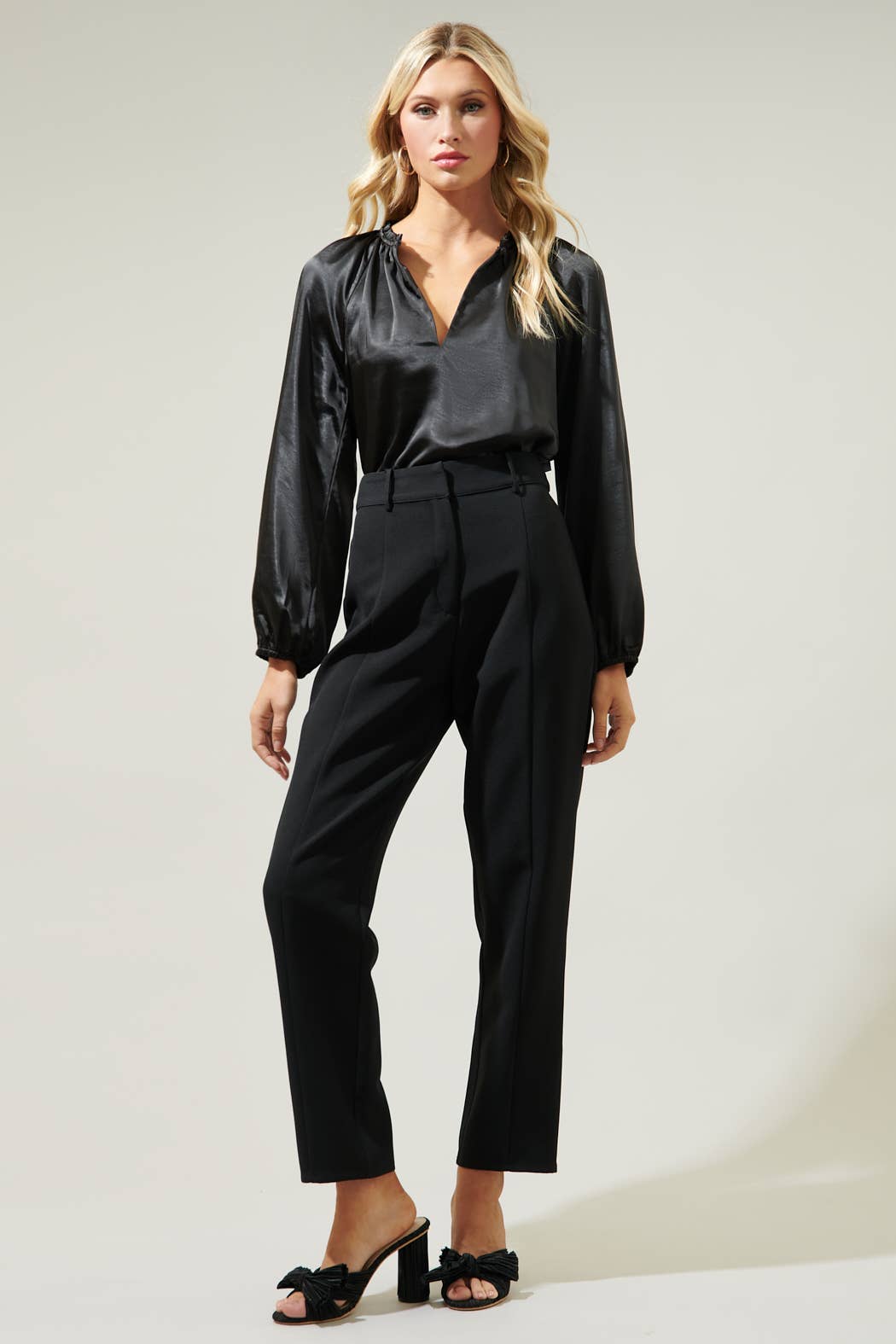 Sugarlips - Venta al por mayor Blusa - Mujer - Blusa de satén con mangas raglán Alcazar3