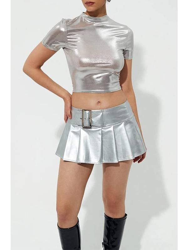 Queen Fashion - Wholesale Blouse - Women's - metallic fitted tee10