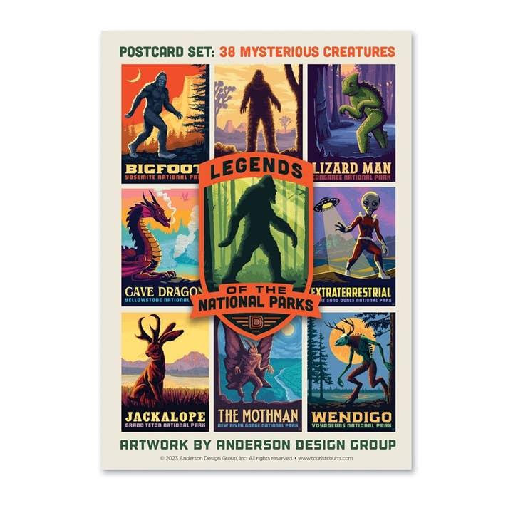 Legends of the National Parks Postcard Set for wholesale by Tourist Courts