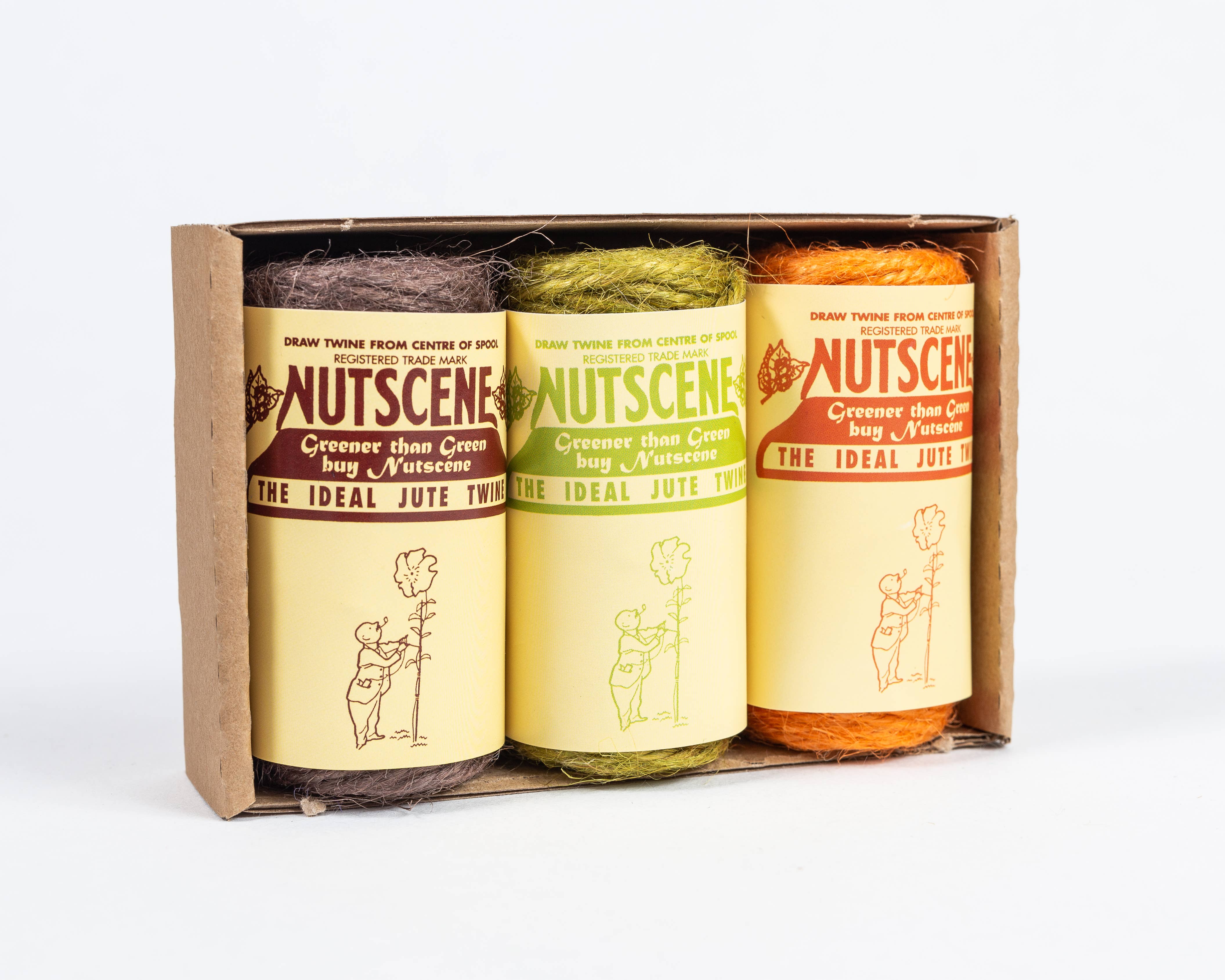 Nutscene Twines Ltd - Vente Ficelles - Mini bobines de ficelle Nutscene - lot de 3, 13 m chacune5