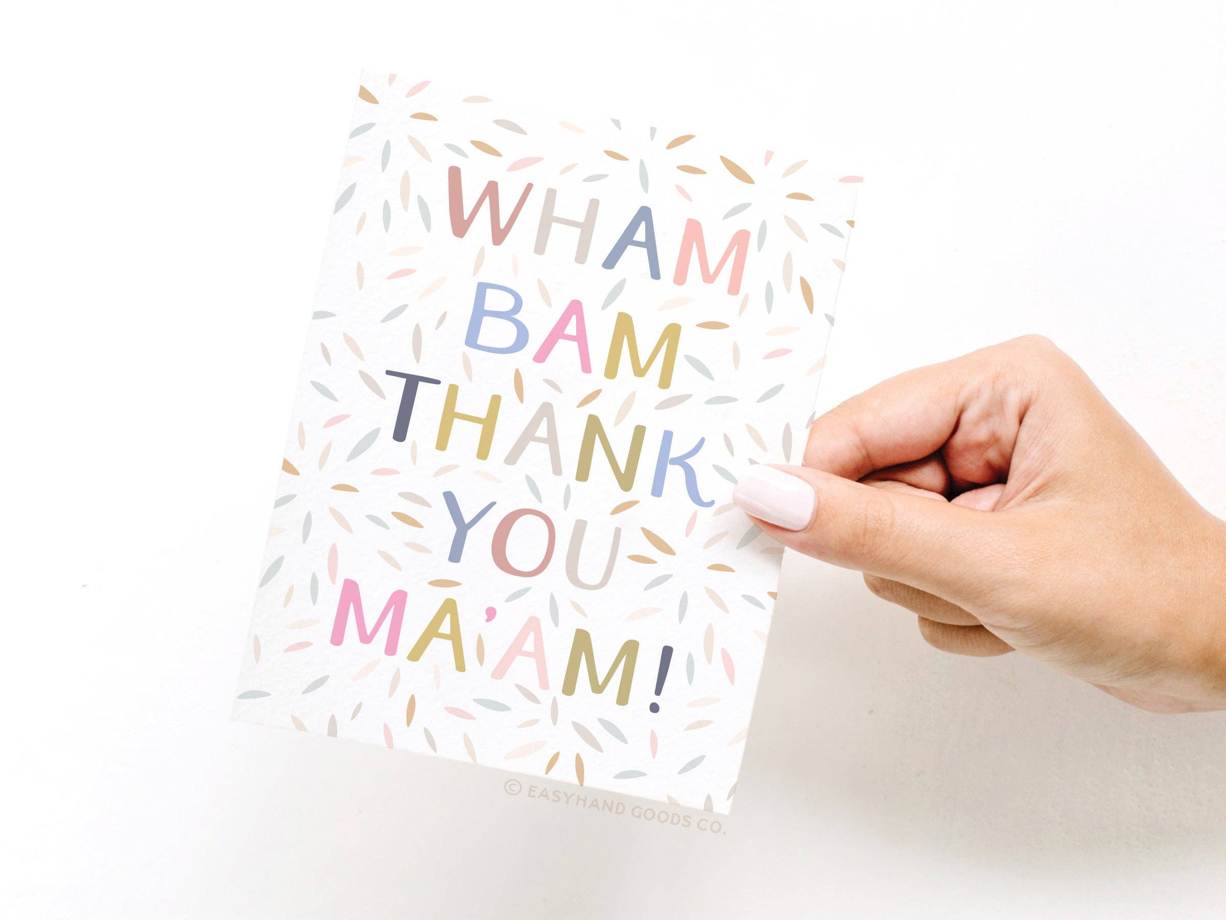 Easyhand Goods – formerly Onderkast - Wholesale Thank You Card - Wham Bam Thank You Ma’am Greeting Card2