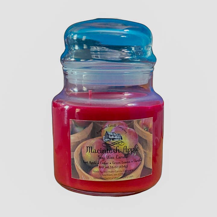 Macintosh Apple Soy Wax Jar Candle for wholesale by Raynham Candle Company