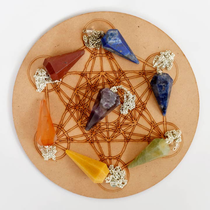 Pendulum Set | 7Chakra | Chakra Crystals | Healing Stone Set for wholesale by Soothing Crystals