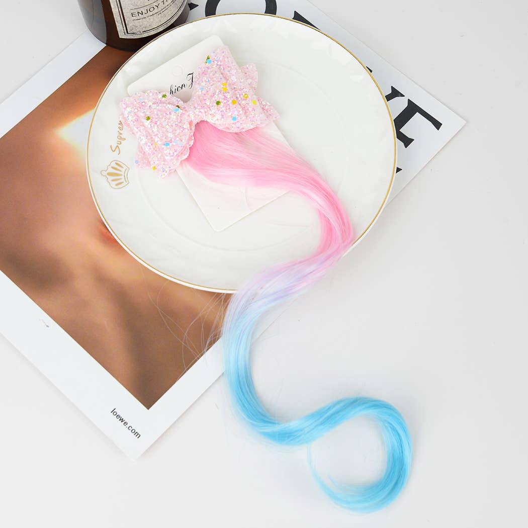 TheDivaSoap - Wholesale Hair Clip - Kids - Girls Gradient Wig Bow Hair Clips4