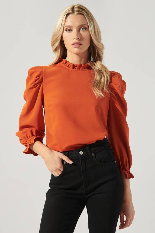 Sugarlips - Vendita all'ingrosso Camicetta - Donna - Go Getter Marla - Top con maniche a sbuffo con volant18