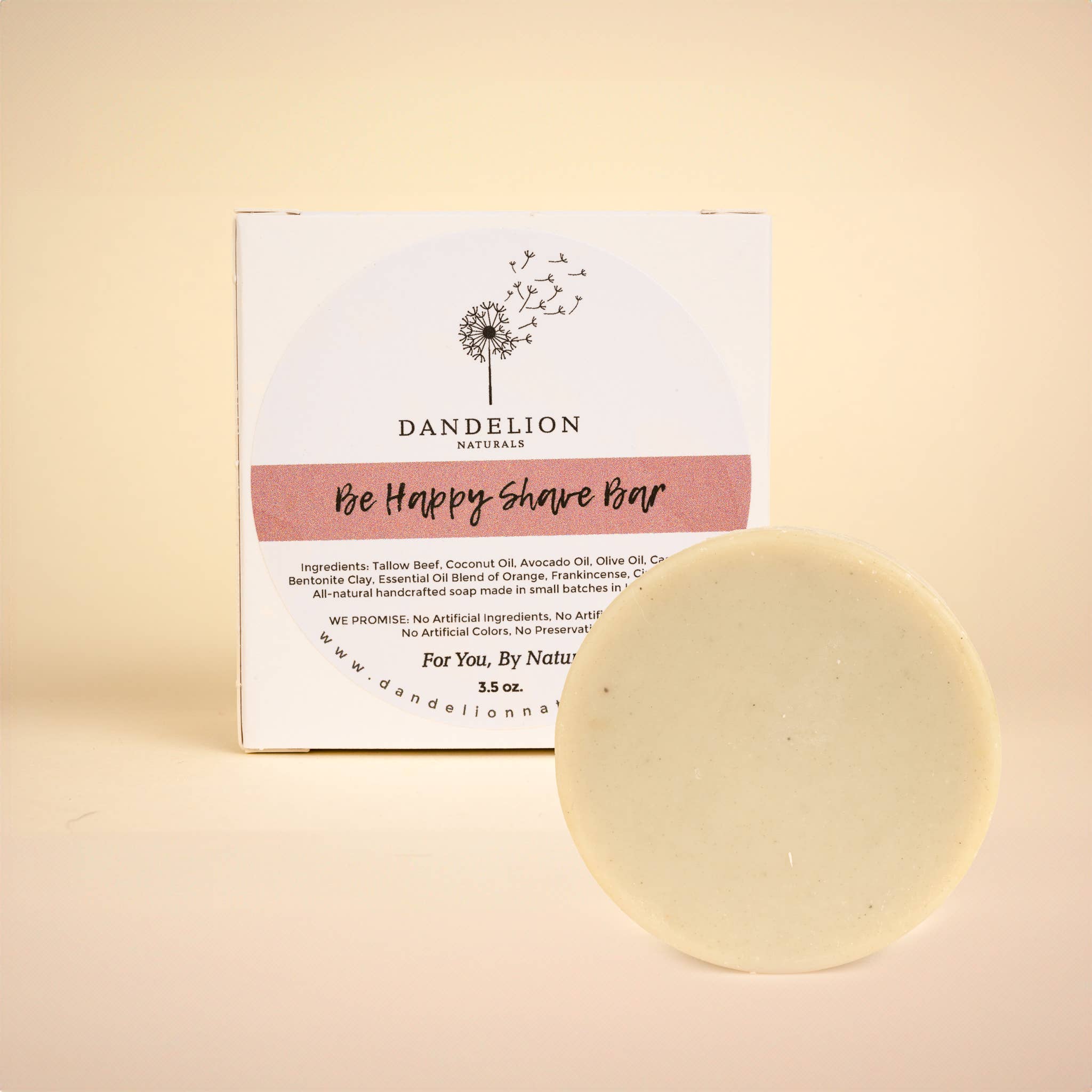 Dandelion Naturals – Großhandel Rasierseife – Rasierseife | Rasierseifenstück | Talg-Rasierseife | Sei glücklich1