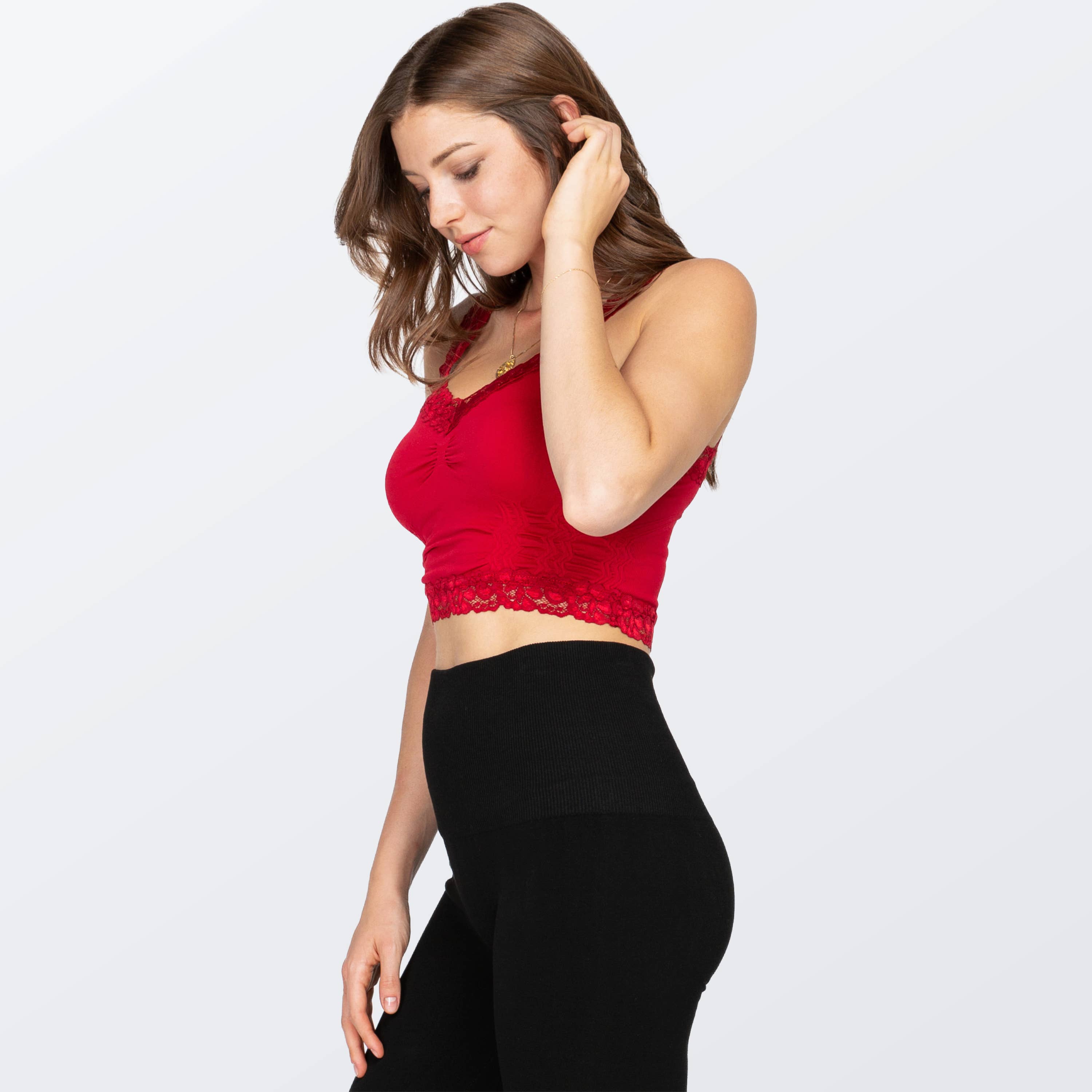 Friday Best - Wholesale Camisole - Women's - Seamless Bralette Camisole with Lace Straps32