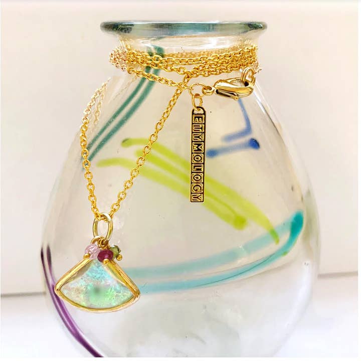 Etymology Jewelry - Wholesale Pendant/charm necklace - Opal Pendant Necklace Opal Jewelry - Boho Crystal Necklace1