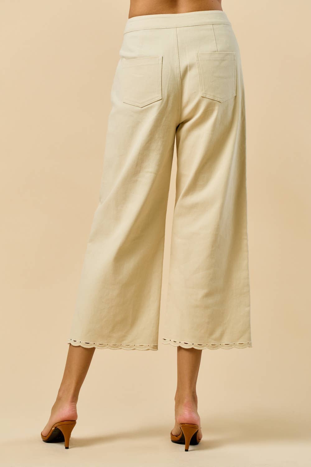 CREAM Scallop Embroidered Pants for wholesale on Faire4